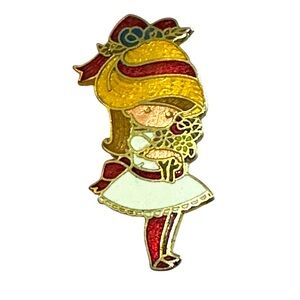 1966 Joan Walsh Anglund Flower Girl Pin Brooch Rare